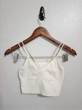 Danskin Cream Double-Strap Ribbed Crop Camisole